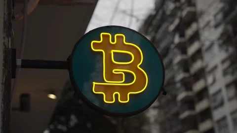 Bitcoin sign under the rain Stock Footage 316352186