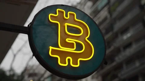 Bitcoin sign under the rain Stock Footage 316352412