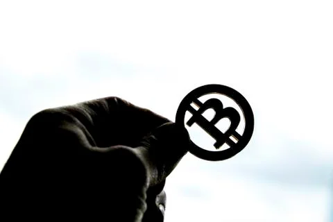 Bitcoin Silhouette Stock Photos