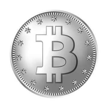 Bitcoin silver coin. Stock Illustration