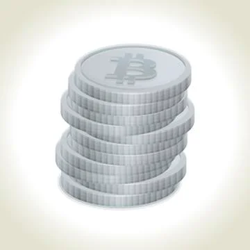 Bitcoin silver coins Stock Illustration