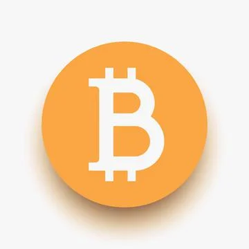 Bitcoin simple design icon on white back Stock Illustration