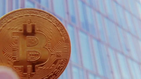 Bitcoin skyscraper office ico mining Vídeo Stock 89887544