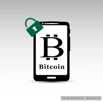 Bitcoin in smartphone logo Stock Illustration