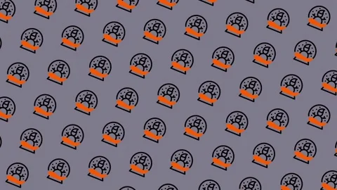 Bitcoin Snow Globe Pattern Animation - Crypto Holiday Cheer. Stock Footage 325405395
