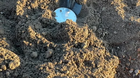 Bitcoin in soil after extraction. Сryptocurrency trading exchange. Video stock 269903214
