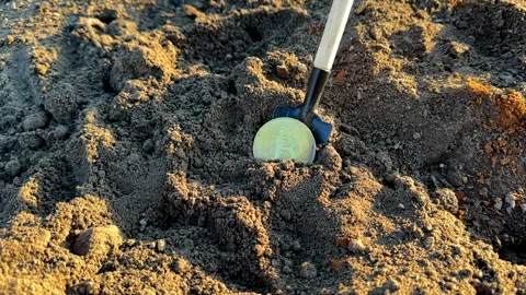 Bitcoin in soil in extraction. Ethereum, ETH coins mining in ground Stock Footage 269902850