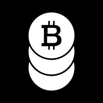 Bitcoin solid icon. vector illustration isolated on black. glyph style design 库存插图