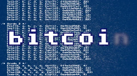 Bitcoin source code growing Stock Footage 56042281