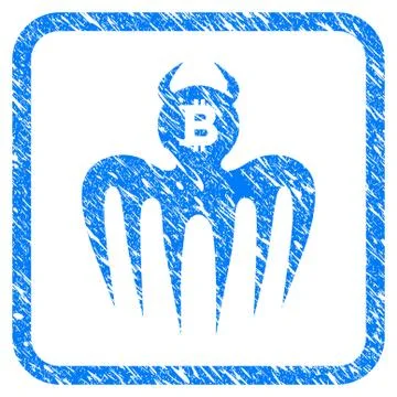 Bitcoin Spectre Devil Framed Grunge Icon Stockillustratie