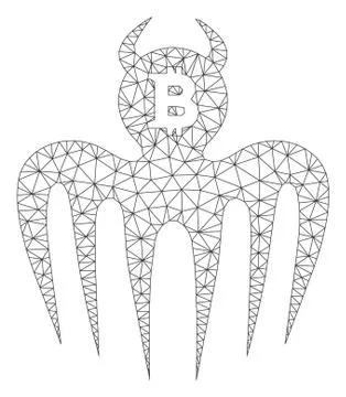 Bitcoin Spectre Devil Vector Mesh Carcass Model 스톡 일러스트