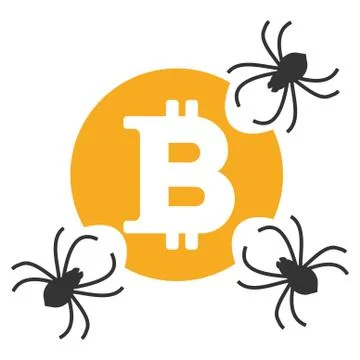 Bitcoin Spider Parasites Flat Icon Illustrazione stock