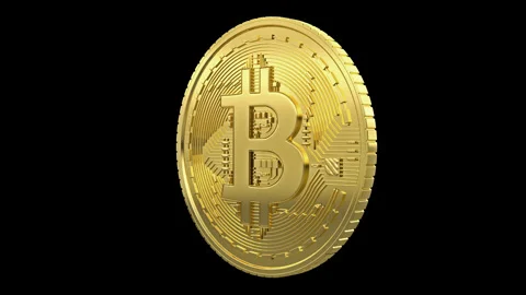 Bitcoin spin rotate loop in slow motion Stock Footage 243087626