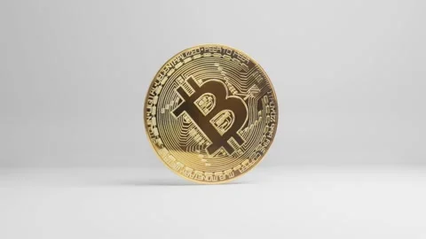 Bitcoin spinning infinite loop white background 스톡 동영상 150442834