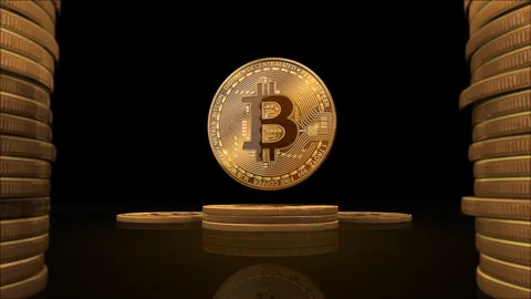 Bitcoin spinning in loop 库存影片 92296376