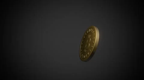 Bitcoin spins into frame from the background Stock-Footage 43716782