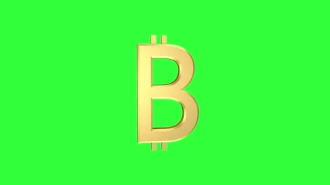 Bitcoin spins on a green background. 3D animation. Stock Footage 243706211