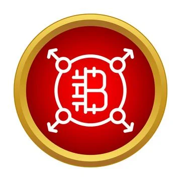 Bitcoin spreading decentralized cryptocurrency blockchain network icon Stock Illustration