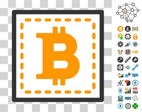 Bitcoin Square Icon with Bonus Stock Illustration