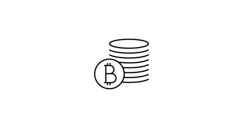 Bitcoin stack animated outline icon Stock Footage 247776605