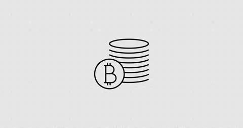 Bitcoin stack animated outline icon Stock Footage 249057679