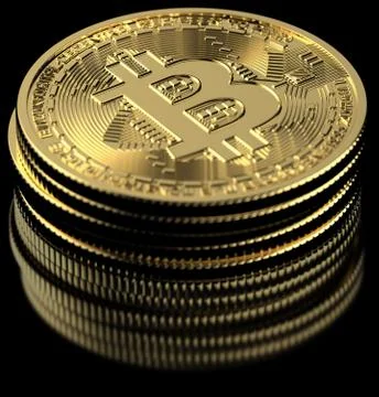 Bitcoin Stack on Black Stock Illustration