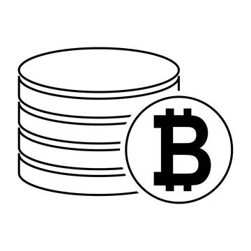 Bitcoin stack coin, flat icon money design, cash sign vector illustration Stock Illustration