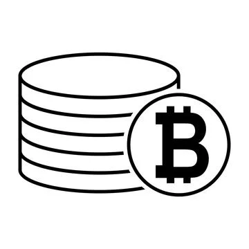 Bitcoin stack coin, flat icon money design, cash sign vector illustration Stock Illustration
