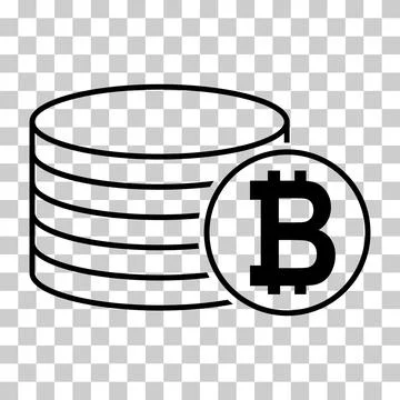 Bitcoin stack coin, flat icon money design, cash sign vector illustration Stockillustratie