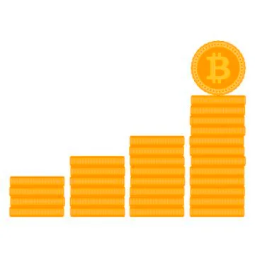 Bitcoin stack ladder or stairs Stock Illustration