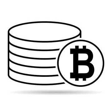 Bitcoin stack shadow coin, flat icon money design, cash sign vector illustrat Stock Illustration