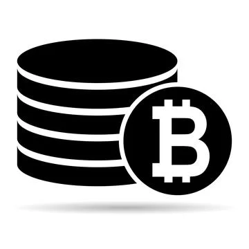 Bitcoin stack shadow coin, flat icon money design, cash sign vector illustrat Stock Illustration