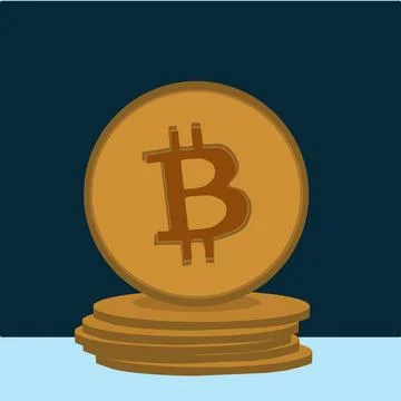 Bitcoin Stack Vector Illustration Stock Illustration