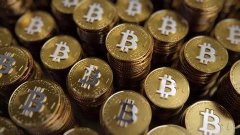 Bitcoin Stacks, Dynamic Camera Movement Highlights Cryptocurrency Assets, UHD Stock Footage 264516162