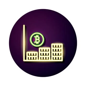 Bitcoin statistics bars crypto currency neon style 스톡 일러스트