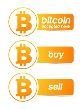 Bitcoin sticker banner set Stock Illustration