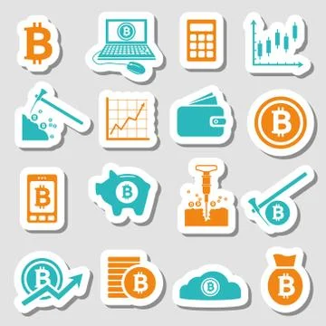 Bitcoin stickers Stock Illustration