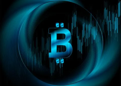 Bitcoin stock graph chart of stock market cryptocurrency trading Illustrazione stock