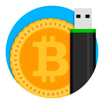Bitcoin storage icon Illustrazione stock