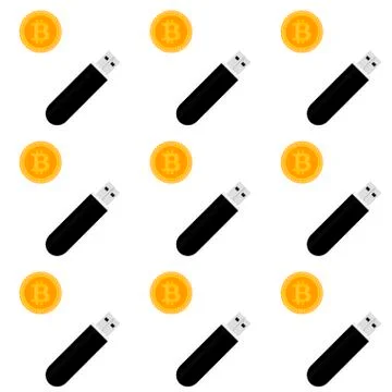 Bitcoin storage seamless pattern Illustrazione stock