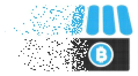 Bitcoin Store Broken Pixel Icon Stock Illustration