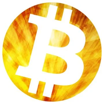 Bitcoin stylized in a gold coin. Vector Stock Illustration