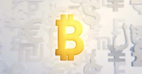 Bitcoin symbol in a 3D animation Stock Footage 251486394