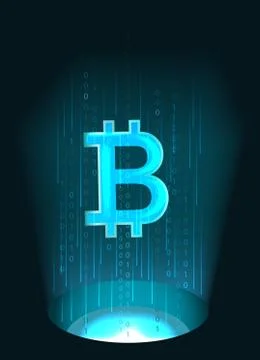 Bitcoin symbol and binary code. Stock Illustration