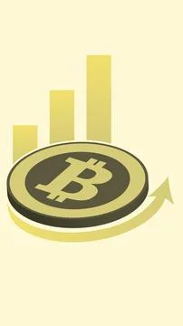 Bitcoin Symbol with Arrow and Graph Depicting Rising Trends Illustrazione stock