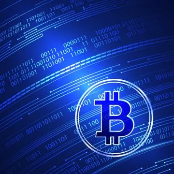 Bitcoin symbol on the background Stock Illustration