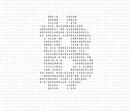 Bitcoin symbol binary code 스톡 일러스트
