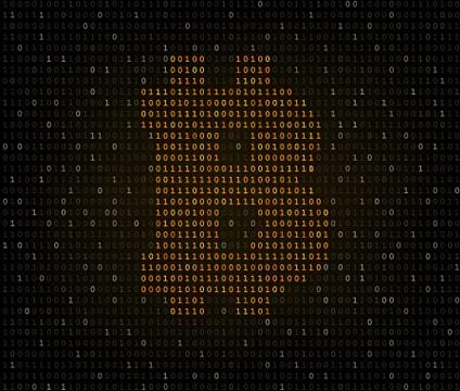 Bitcoin symbol binary code Stock-Illustration