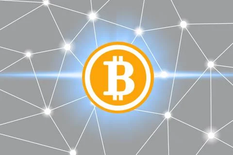 Bitcoin symbol Bitcoin digital currency network concept Stock Illustration