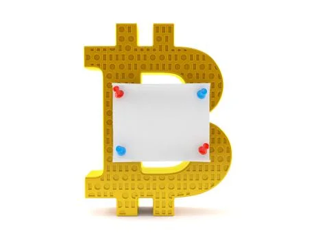 Bitcoin symbol with blank note Stock Illustration